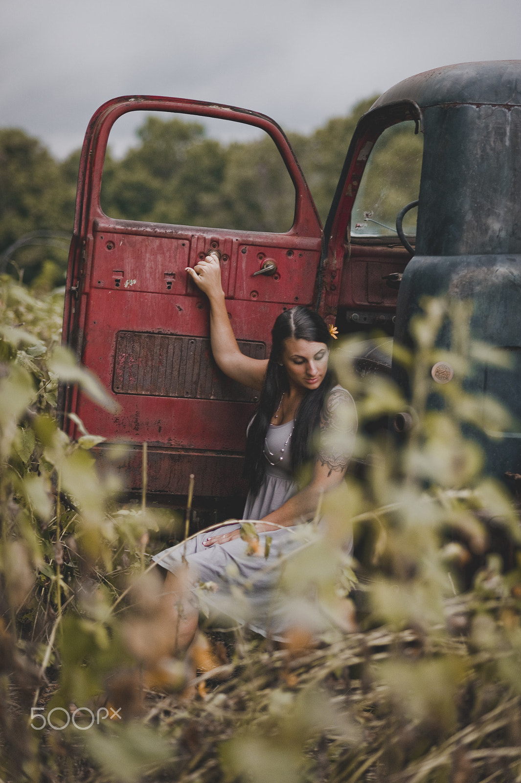 Nikon D700 + Nikon AF Nikkor 85mm F1.8D sample photo. Amber in the sunflowers photography
