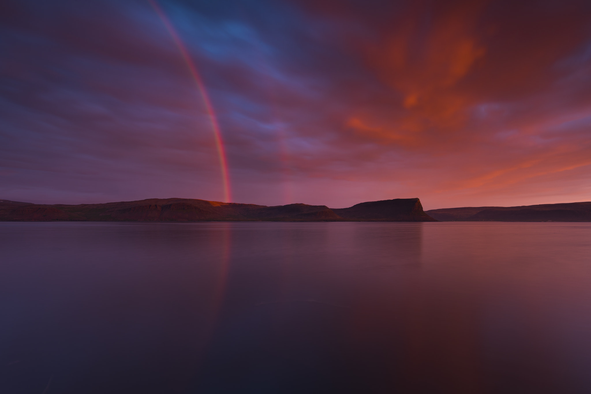 Nikon D810 + Nikon AF-S Nikkor 20mm F1.8G ED sample photo. Relax with a double rainbow at midnight photography