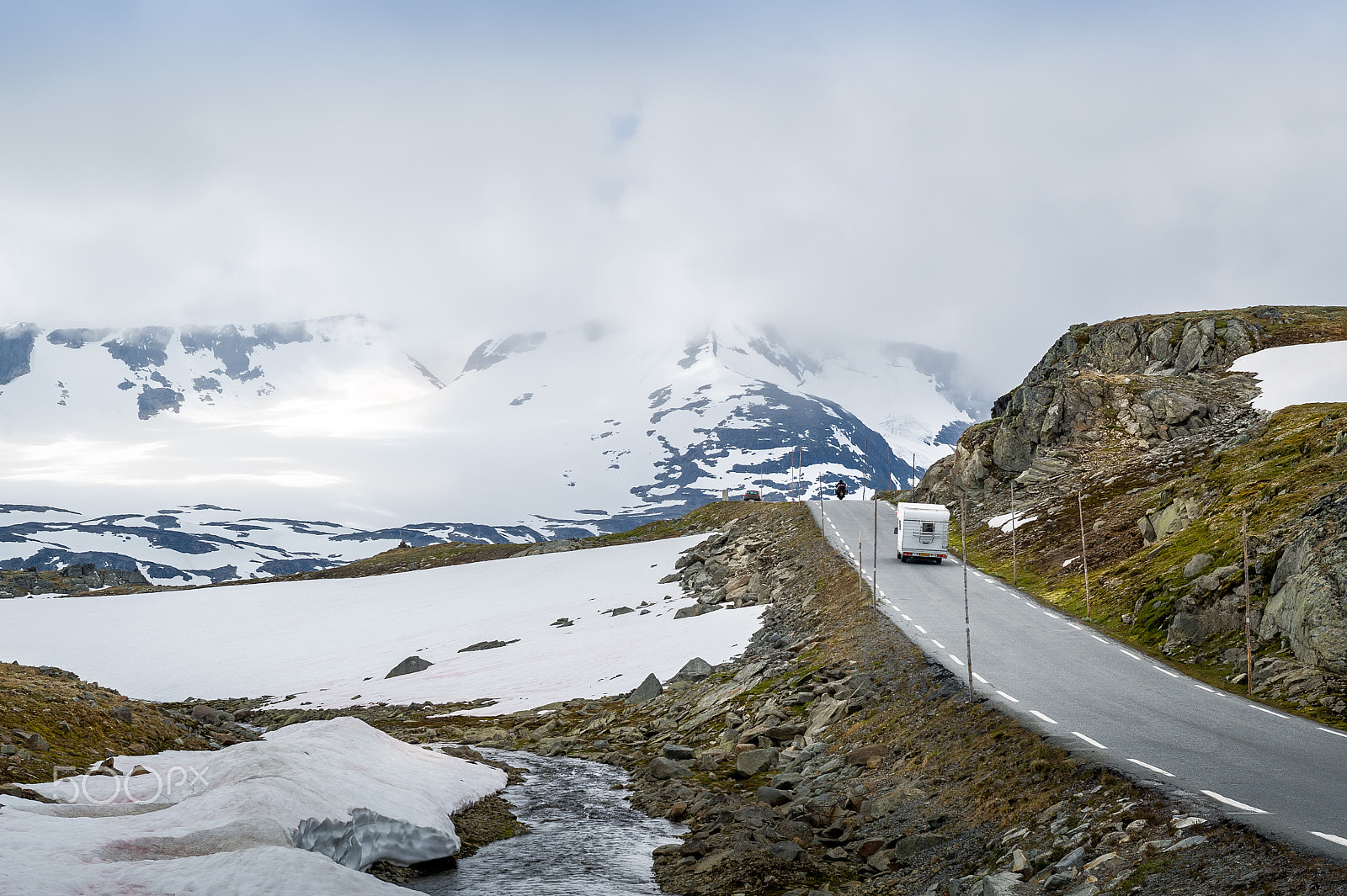 Nikon D3S sample photo. Camper car at road 55, sognefjellet, norway photography