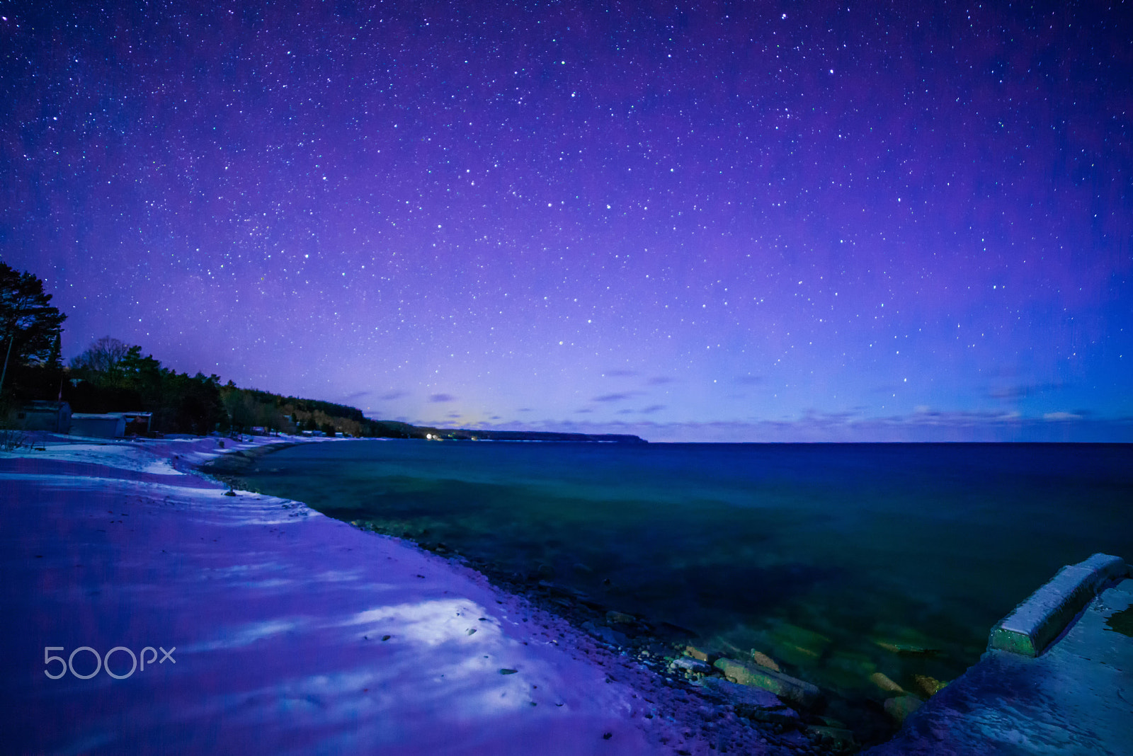Samyang 14mm F2.8 ED AS IF UMC sample photo. Dyers bay, bruce peninsula at night time with milky way and star photography