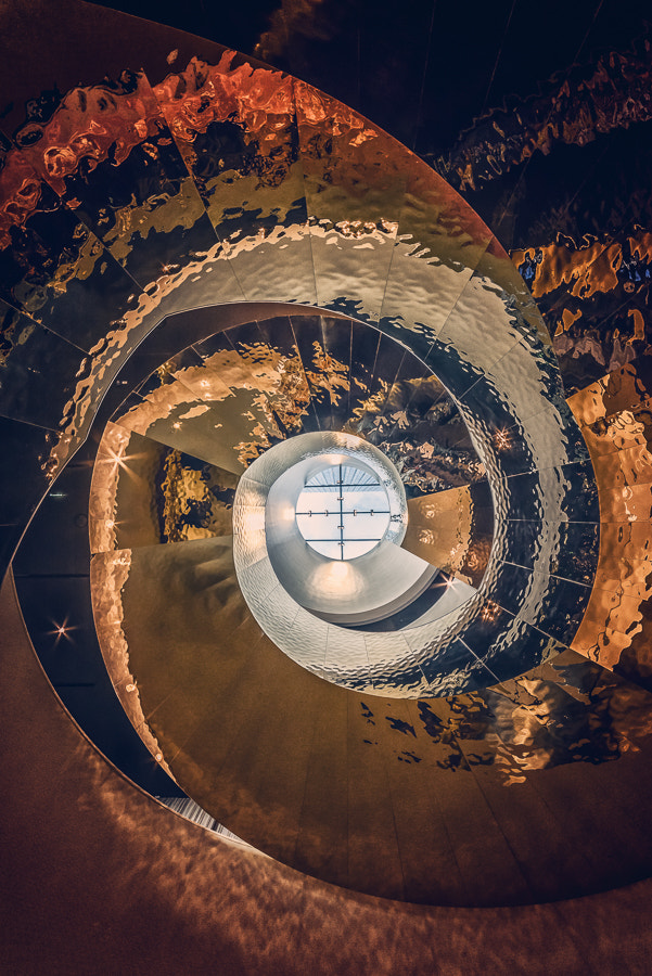 Samyang 14mm F2.8 ED AS IF UMC sample photo. Spiral staircase photography