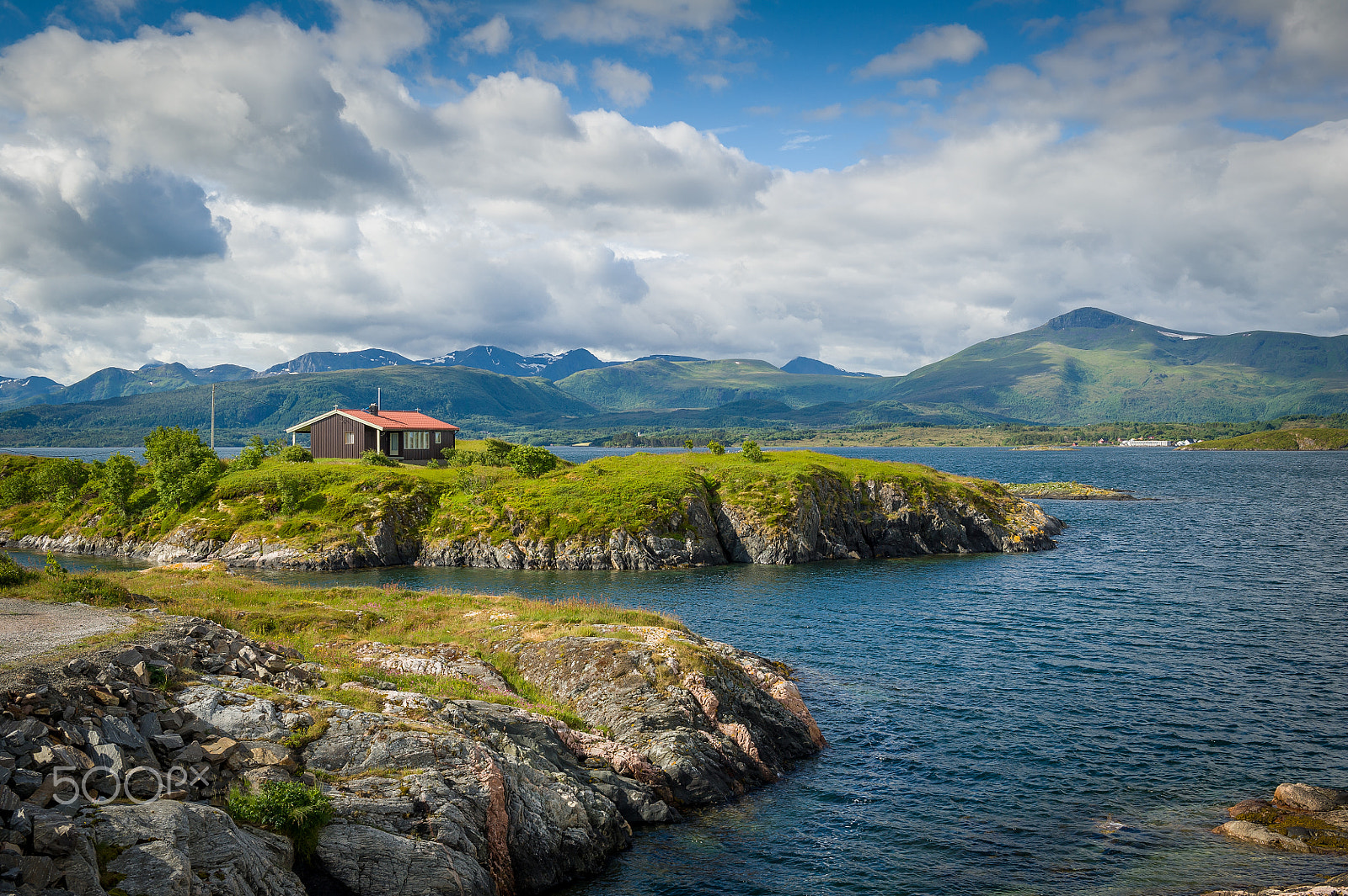 Nikon D3S sample photo. House at atlantic road rocks, norway photography