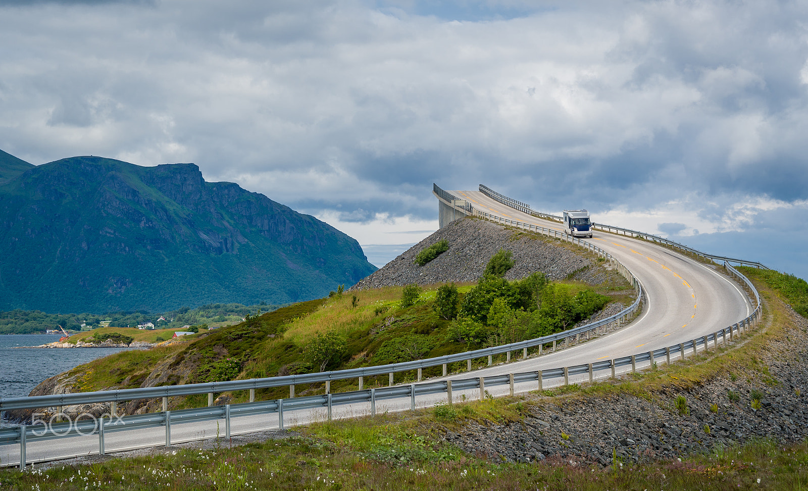 Nikon AF-S Nikkor 70-200mm F2.8G ED VR II sample photo. Scenic atlantic road curved bridge, norway. photography