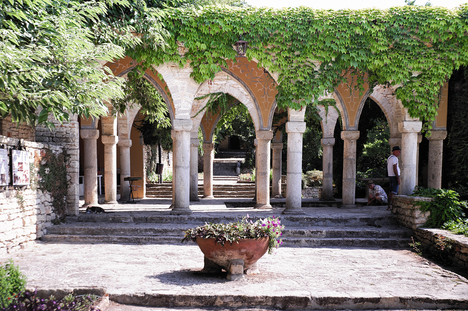 Nikon D700 + Tamron SP 24-70mm F2.8 Di VC USD sample photo. Colonnade in the gardens of balchik palace photography