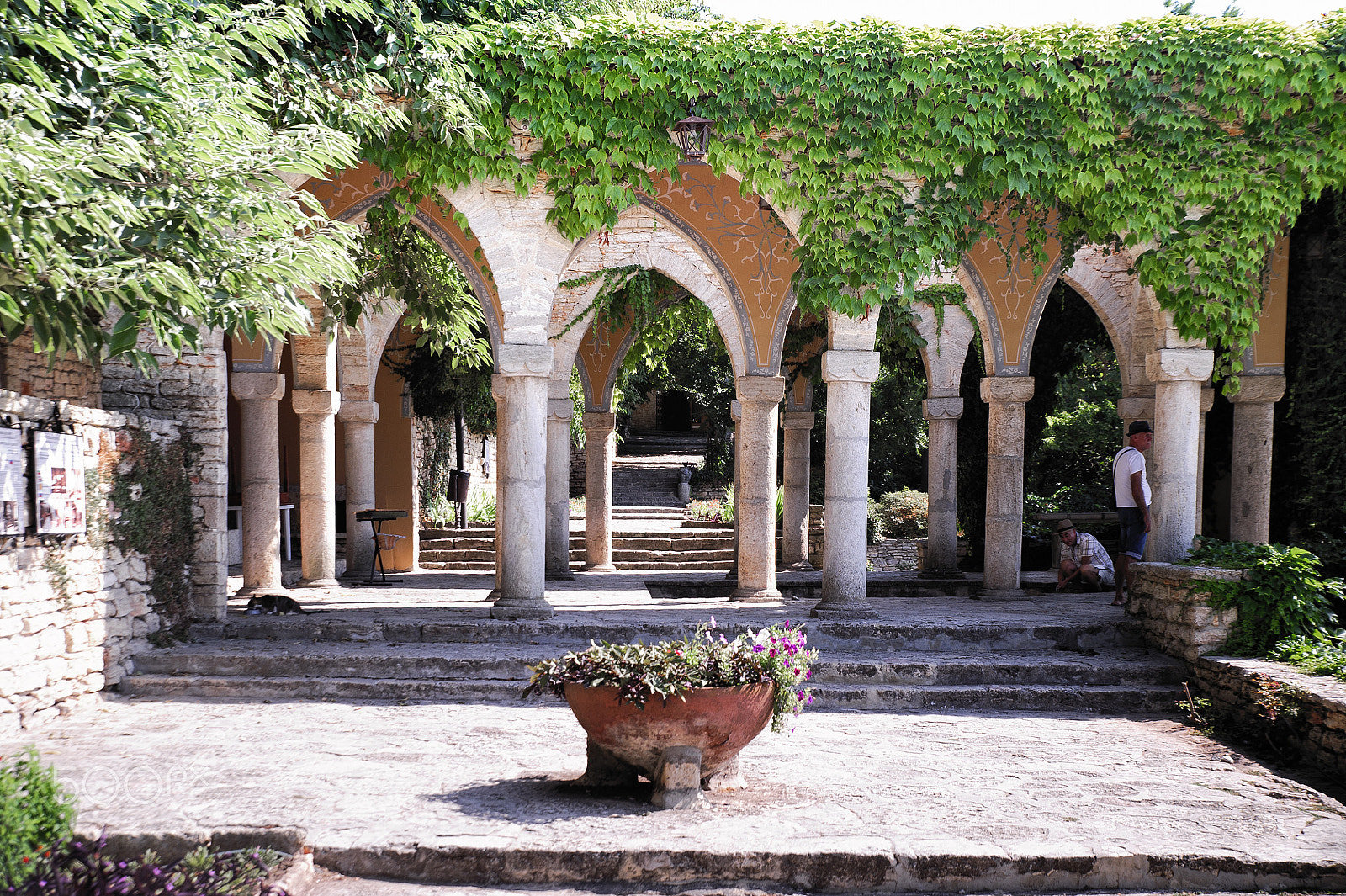 Tamron SP 24-70mm F2.8 Di VC USD sample photo. Colonnade in the gardens of balchik palace photography
