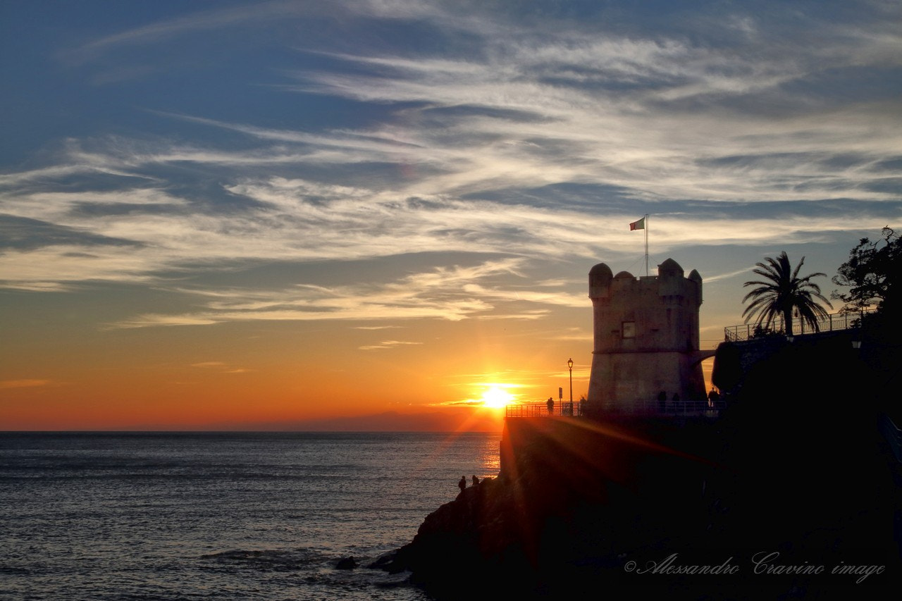 Canon EF-S 18-55mm F3.5-5.6 IS sample photo. Gropallo tower at sunset photography