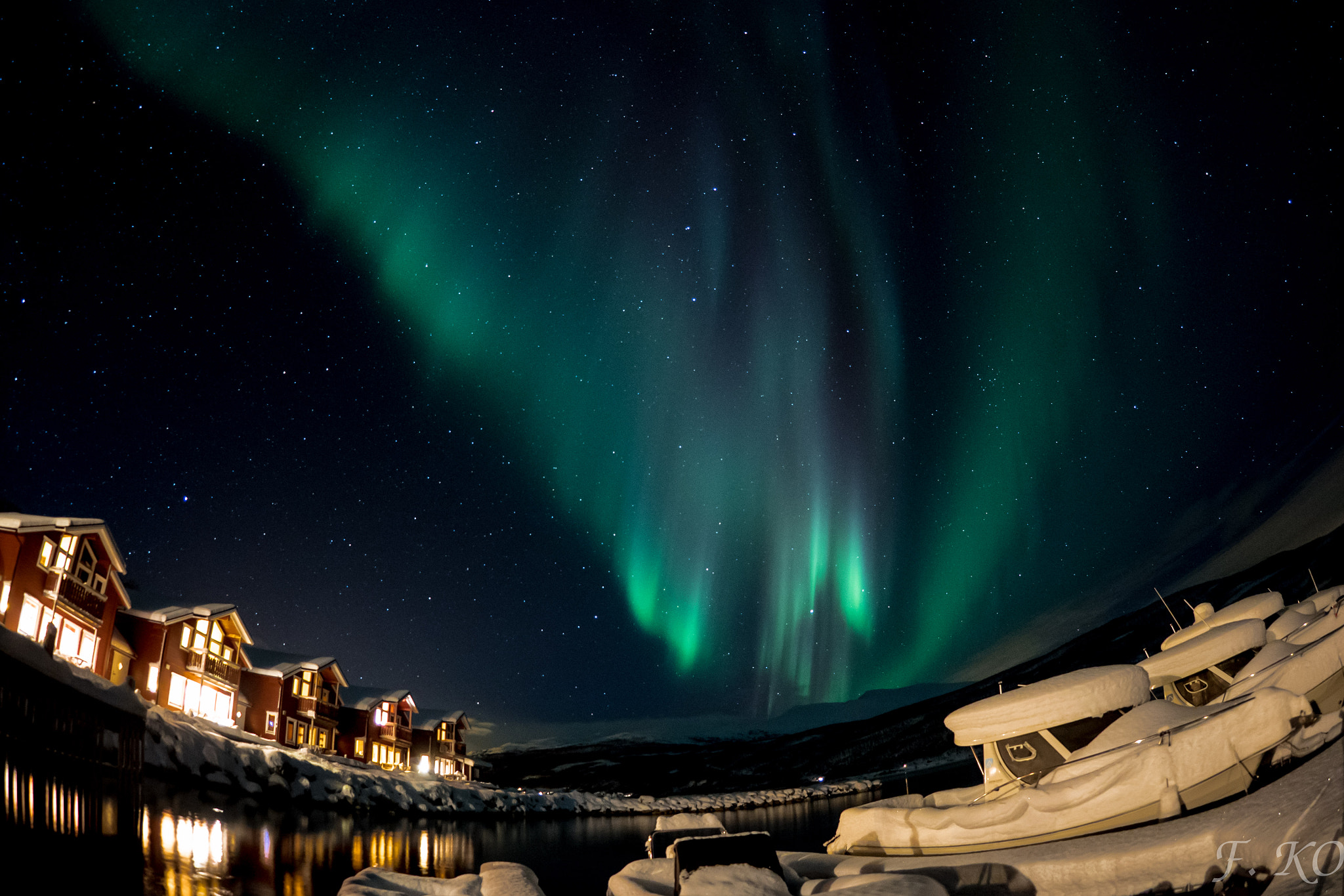 Olympus OM-D E-M5 II + OLYMPUS M.8mm F1.8 sample photo. Green night photography