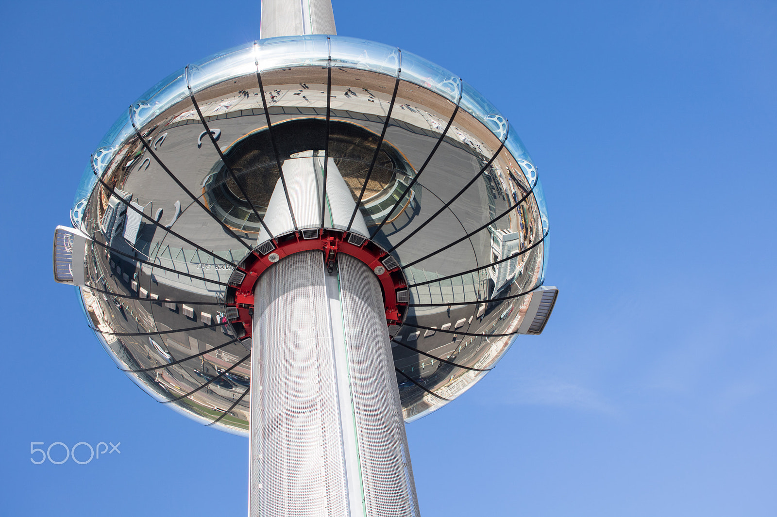 Canon EF-S 24mm F2.8 STM sample photo. Brighton i360 tower reflection photography