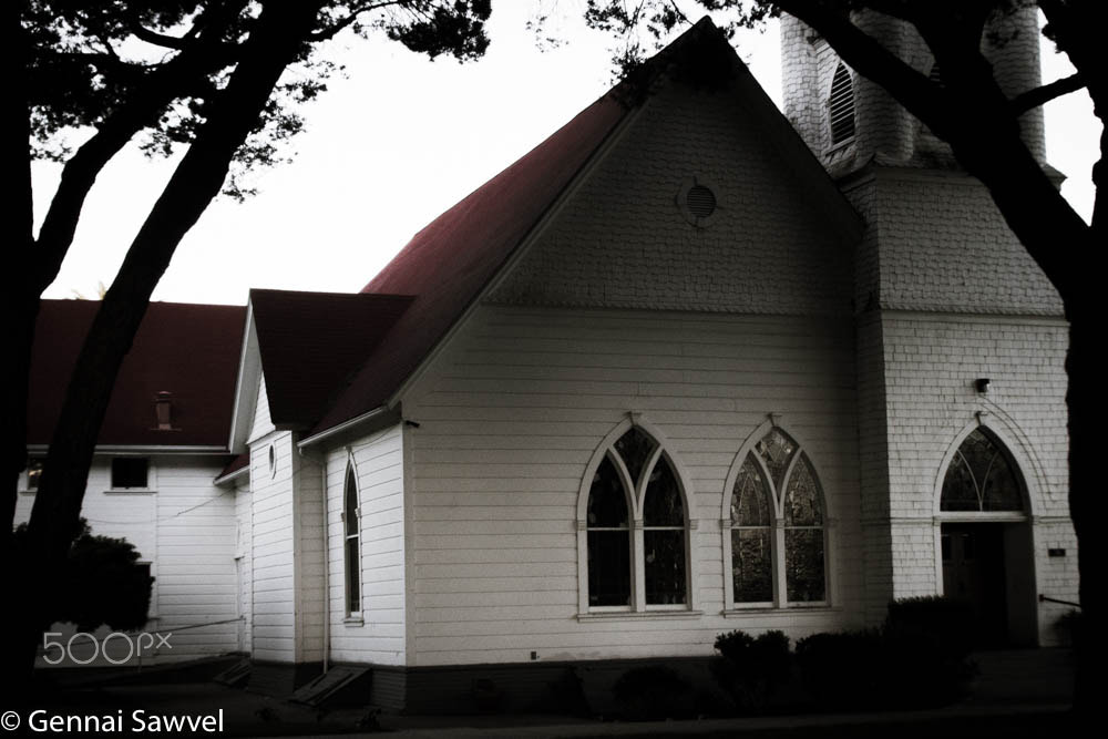 Sigma 28-80mm f/3.5-5.6 II Macro sample photo. Old church with stained glass photography