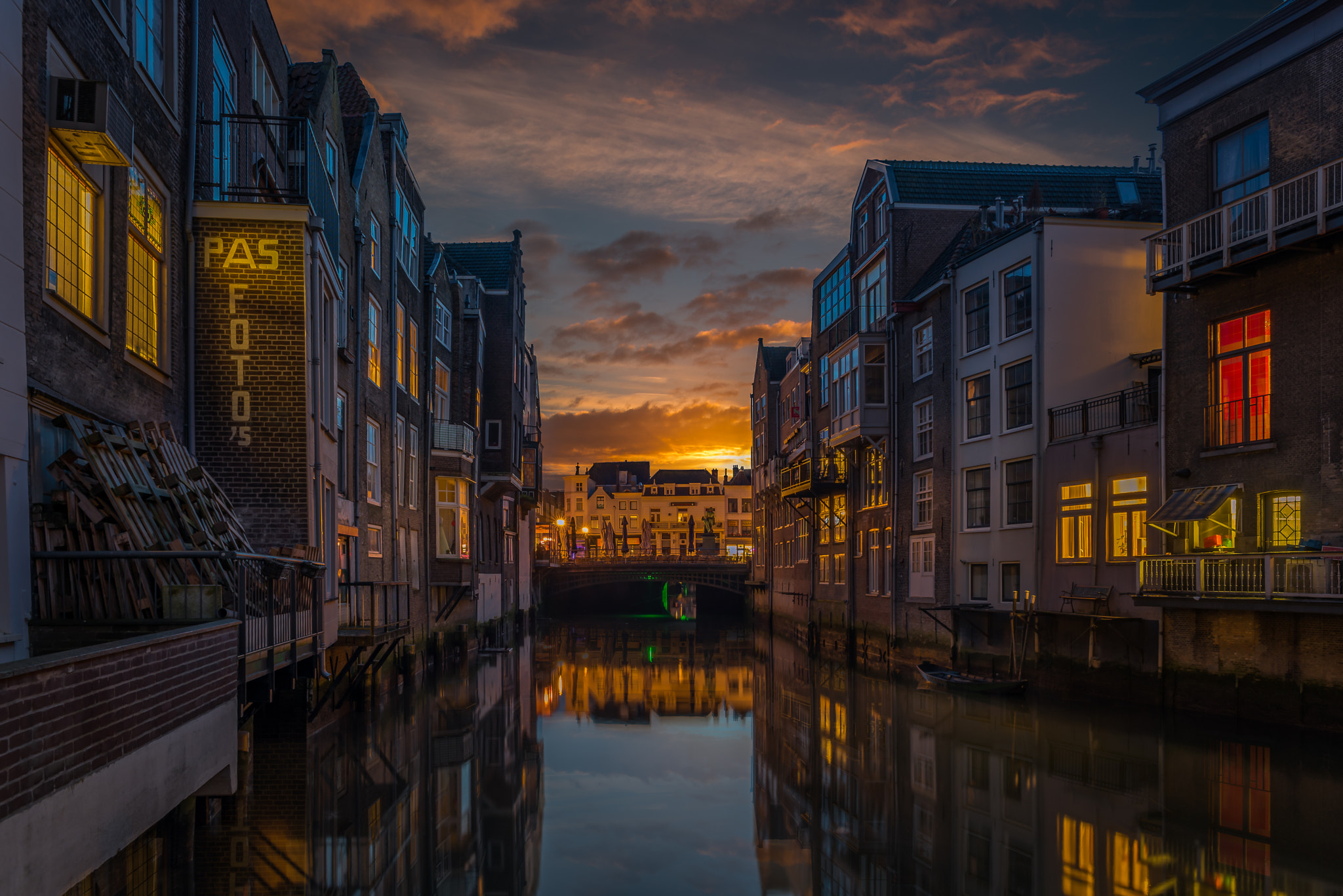Nikon D750 + Sigma 24-70mm F2.8 EX DG HSM sample photo. The canal at sunset photography