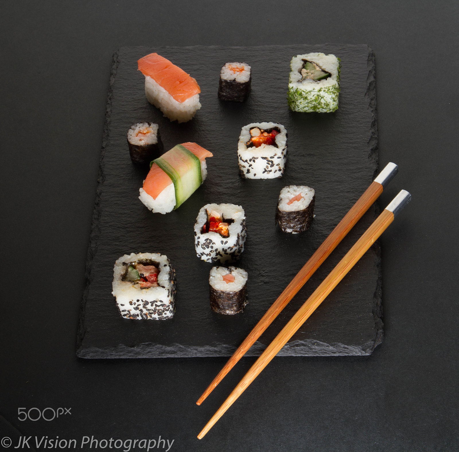 Canon EOS 7D + Canon EF 24-105mm F3.5-5.6 IS STM sample photo. A delicious sushi selection of japanese food photography