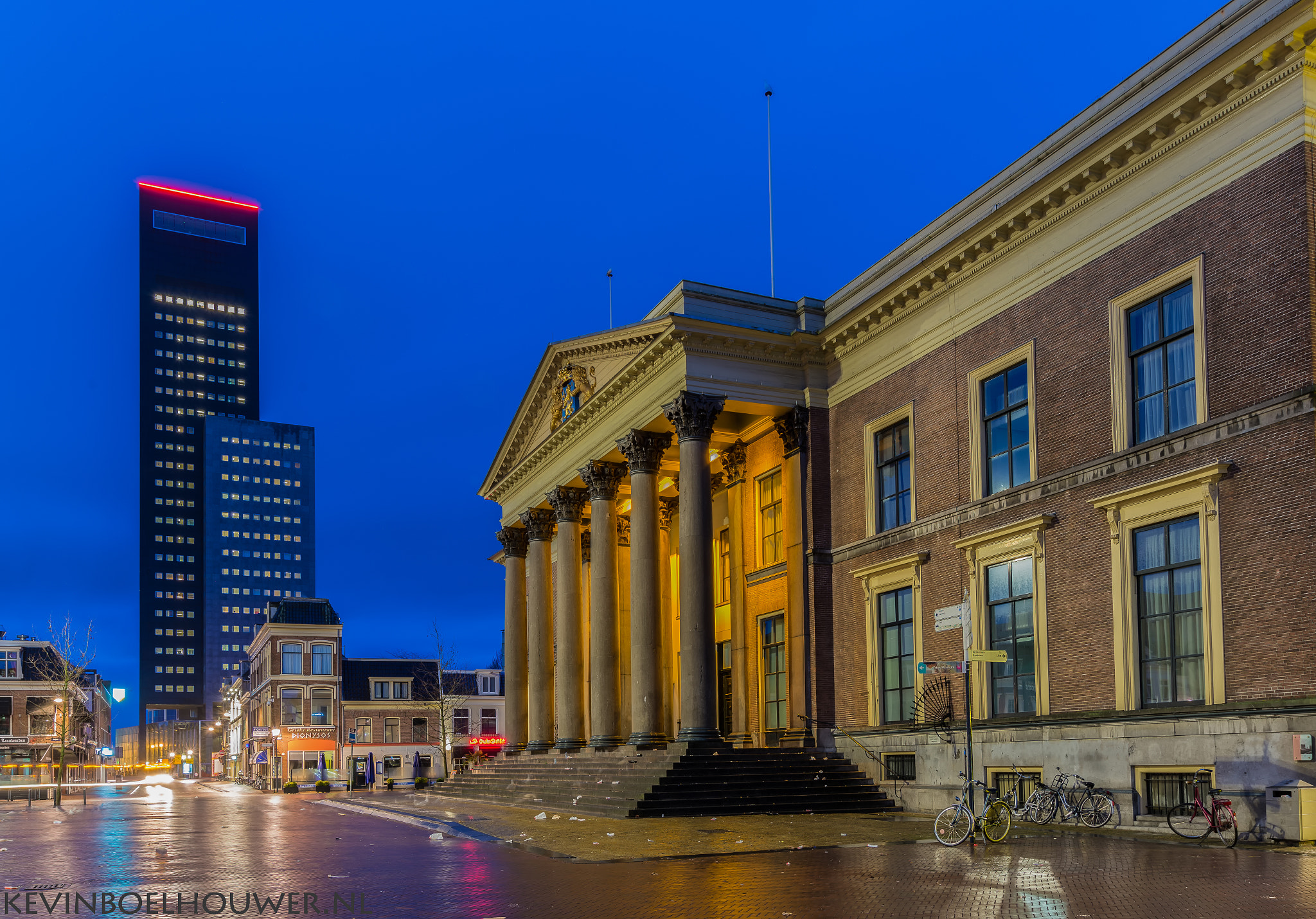 Nikon D600 + Nikon AF Nikkor 24-85mm F2.8-4D IF sample photo. Leeuwarden early in the morning during blue hour  old and new photography