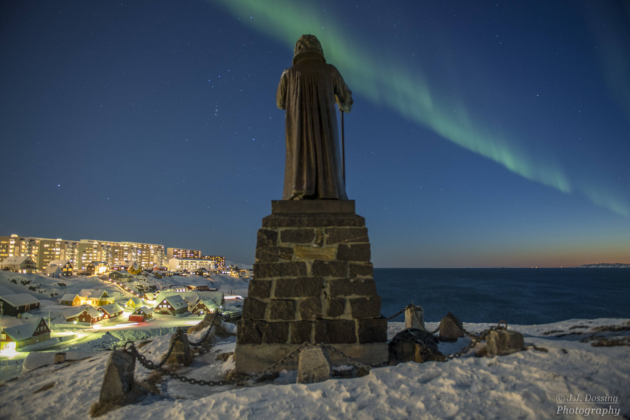 Nikon D5 sample photo. Hans egede watching the northern lights photography