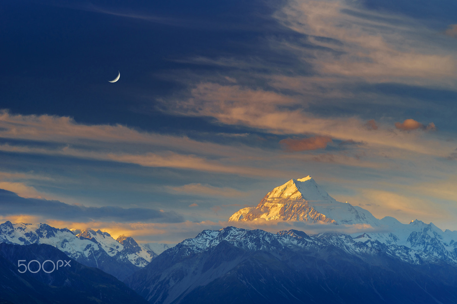 Sony Sonnar T* 135mm F1.8 ZA sample photo. Mt cook in the setting sun photography