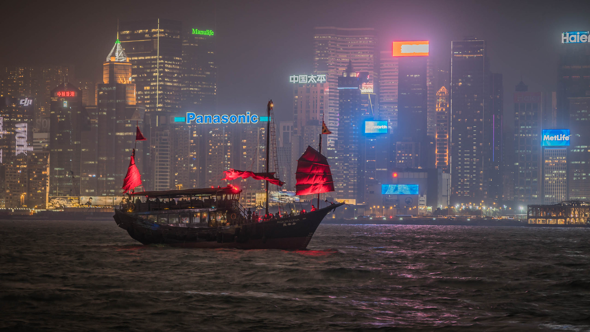Sony a6300 sample photo. Night on victoria harbour photography
