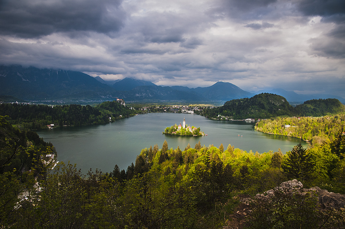 Nikon D300S sample photo. Storm over bled lake photography