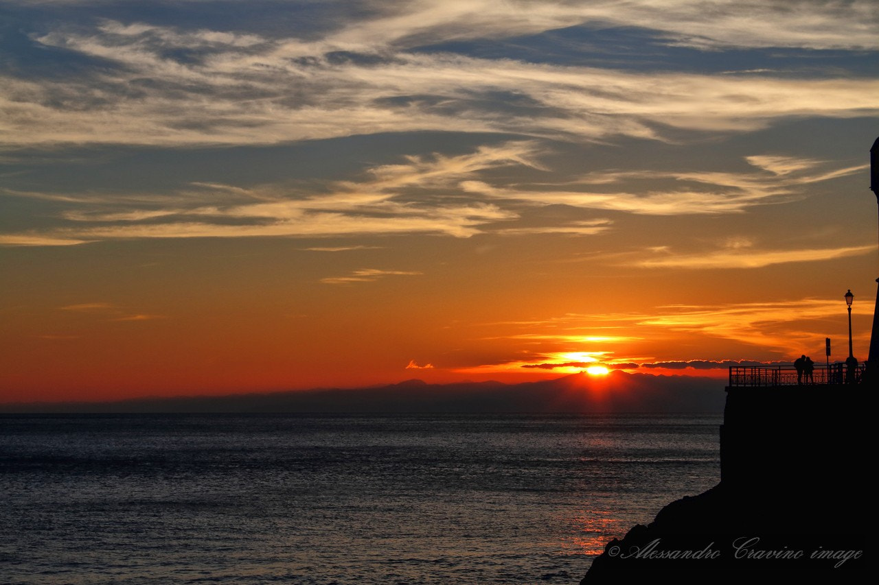 Canon EF-S 18-55mm F3.5-5.6 IS sample photo. Sunset in nervi photography