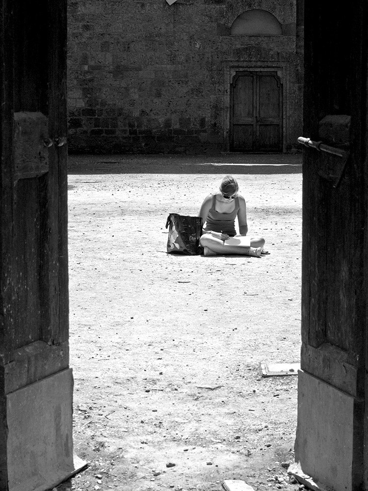 Nikon D300S sample photo. Sketching in san galgano abbey photography