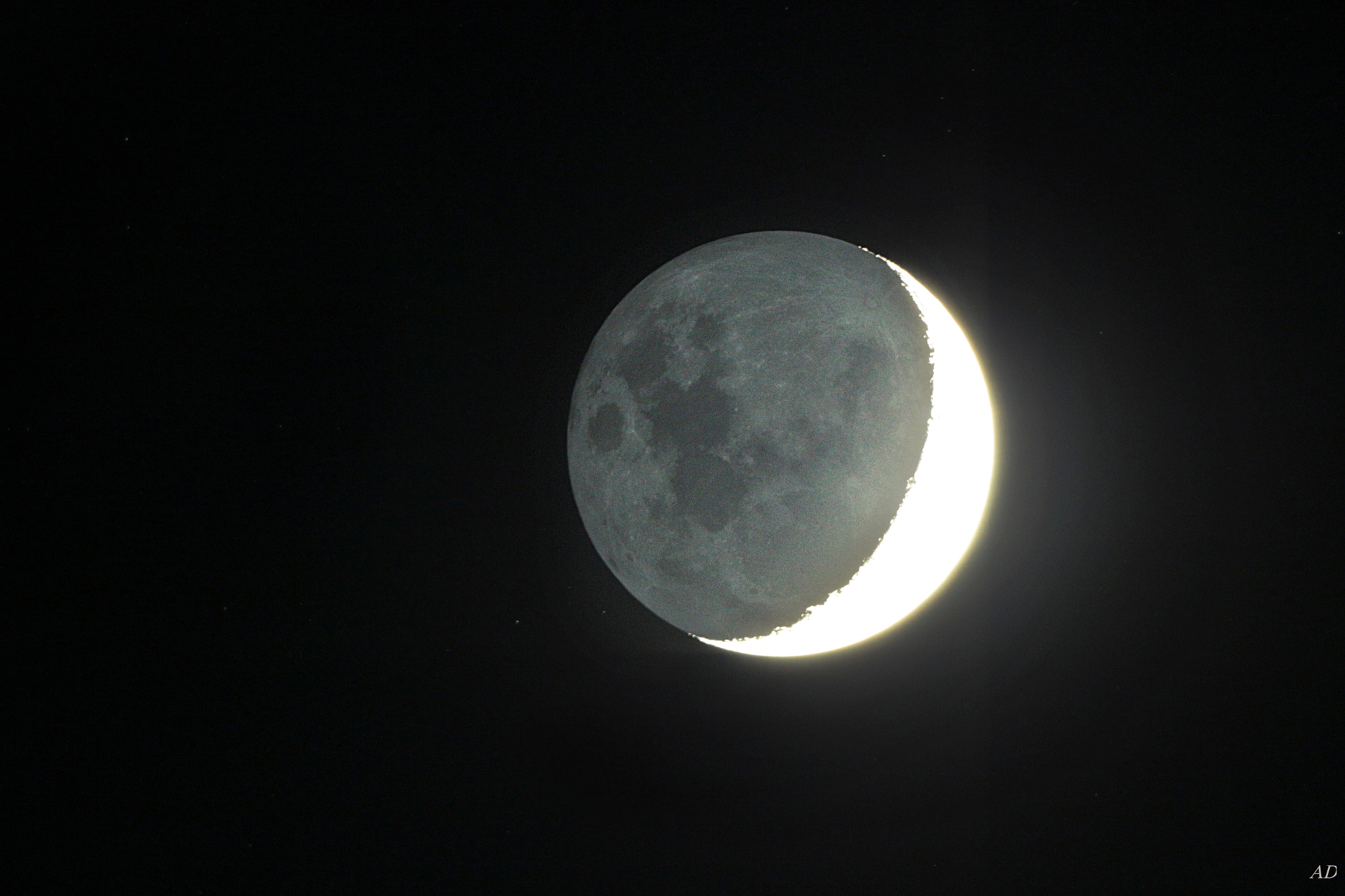 Canon EOS 70D + Canon EF 35-80mm f/4-5.6 sample photo. Earth shine on the moon photography