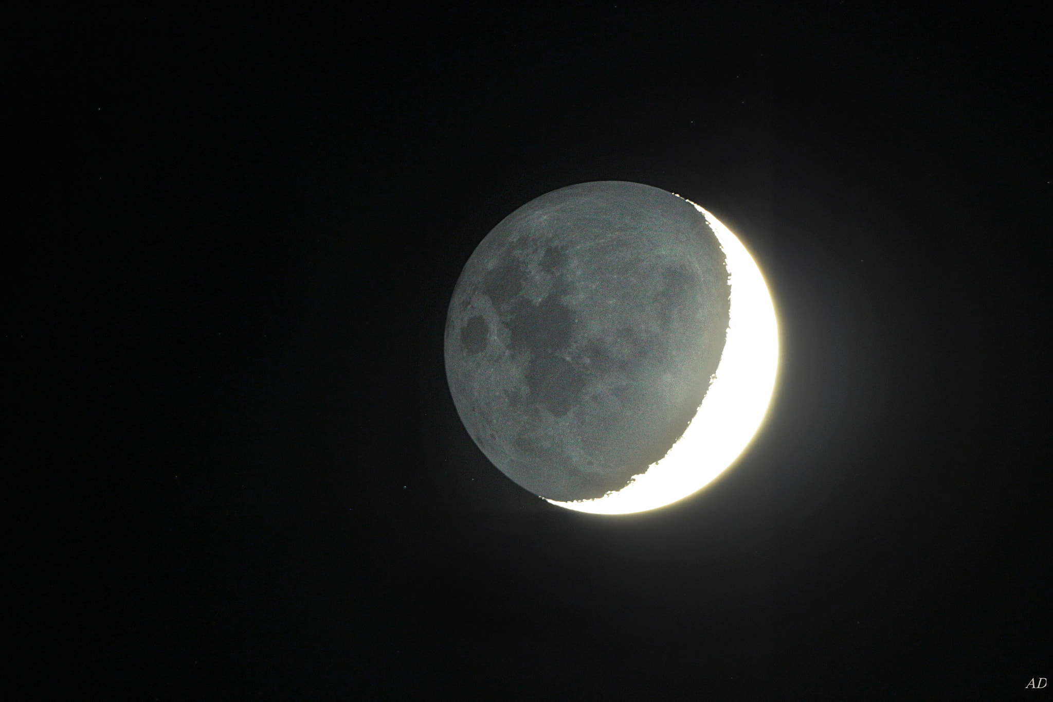 Canon EF 35-80mm f/4-5.6 sample photo. Earth shine on the moon photography