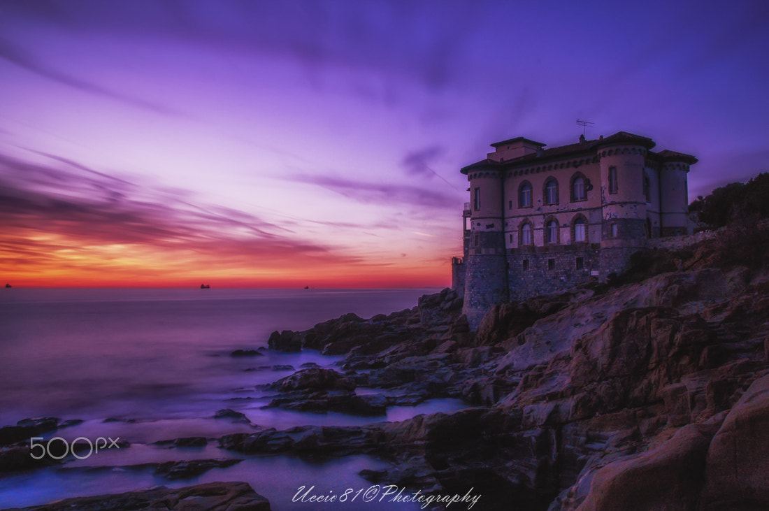 Sony Alpha DSLR-A580 + Tamron SP 24-70mm F2.8 Di VC USD sample photo. Castel boccale sunset photography