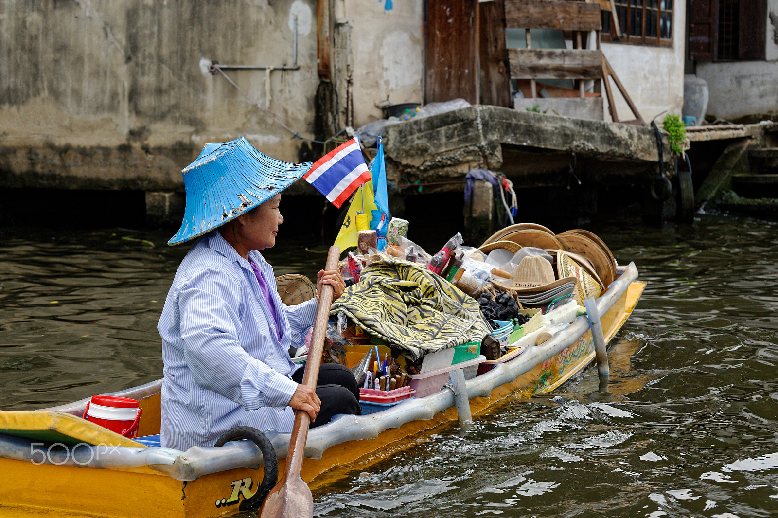 Nikon D700 sample photo. Floating market seller photography
