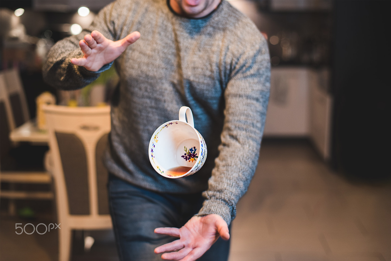 Pentax K-1 sample photo. Levitating a cup of tea photography