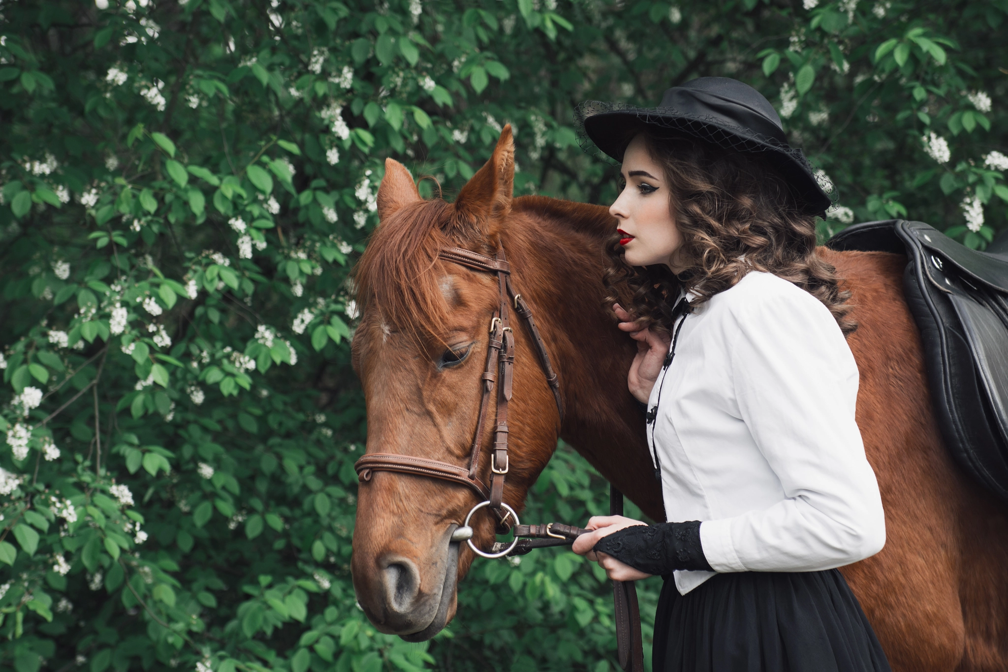 Nikon AF-S Nikkor 24-70mm F2.8G ED sample photo. Woman walking with horse photography