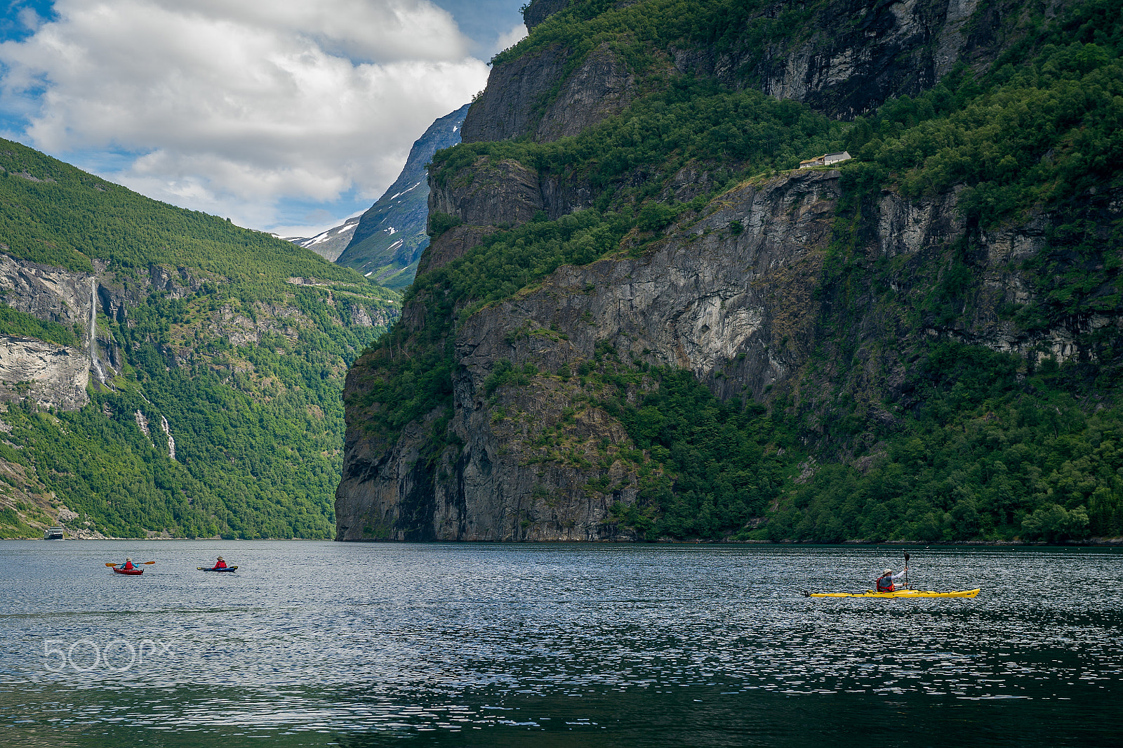 Nikon D3S sample photo. Kayaks at geiranger fjord, norway. photography