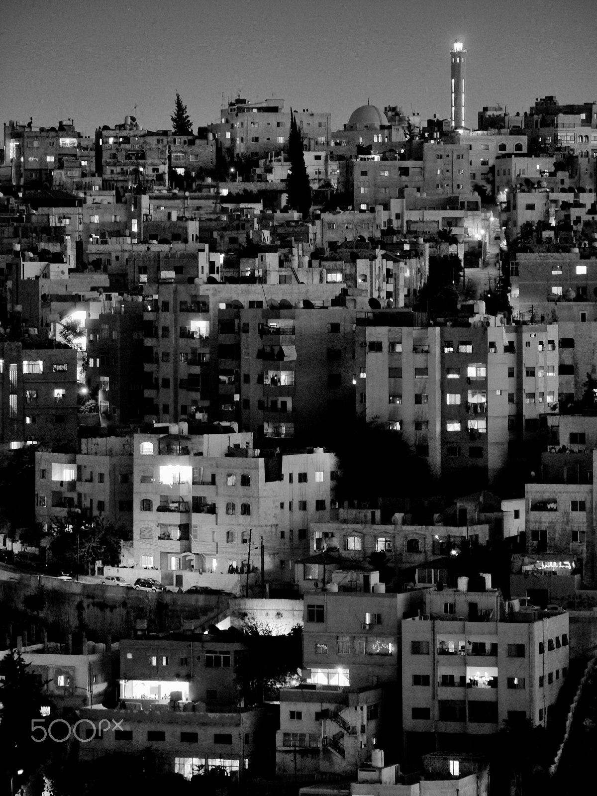 Panasonic Lumix G Vario 45-200mm F4-5.6 OIS sample photo. Amman after sunset photography