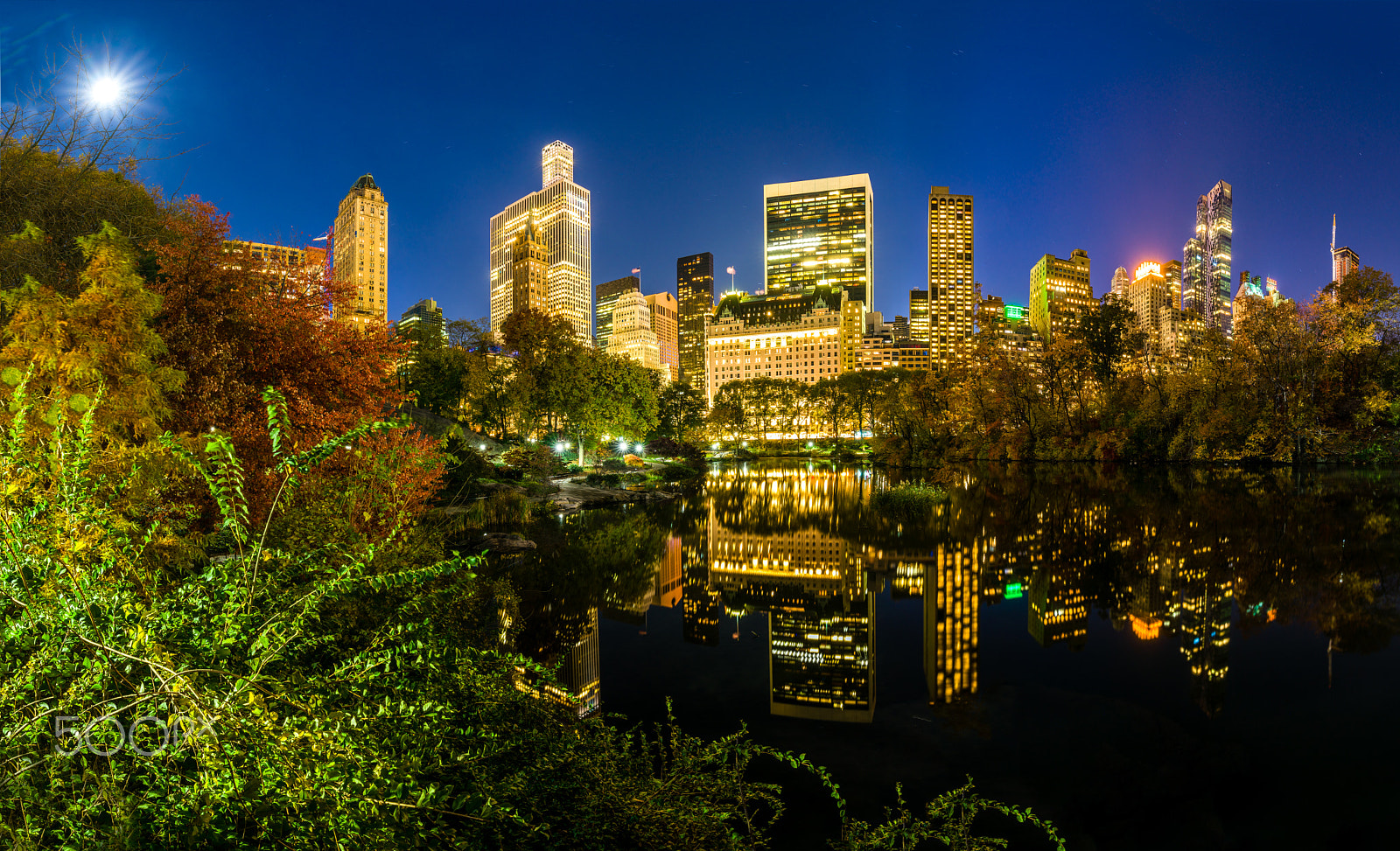 Sony a7R II + Canon EF 300mm f/2.8L sample photo. Reflection in the central park photography