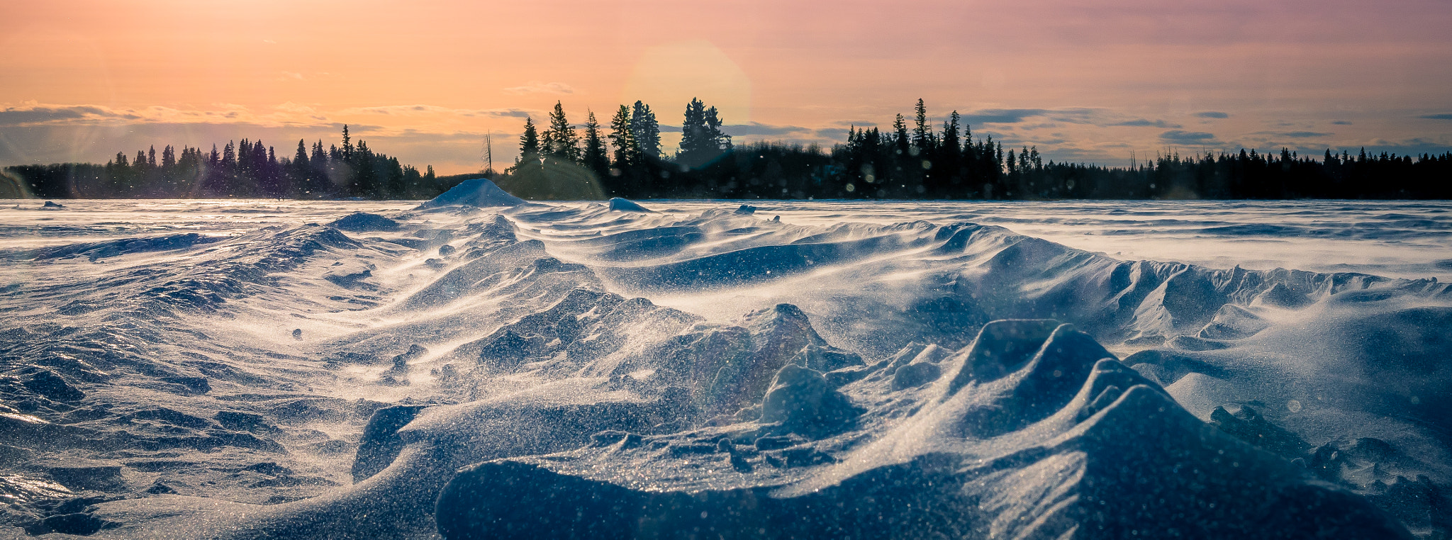 Panasonic Lumix G X Vario 12-35mm F2.8 ASPH Power OIS sample photo. Windy snow at elk island park photography