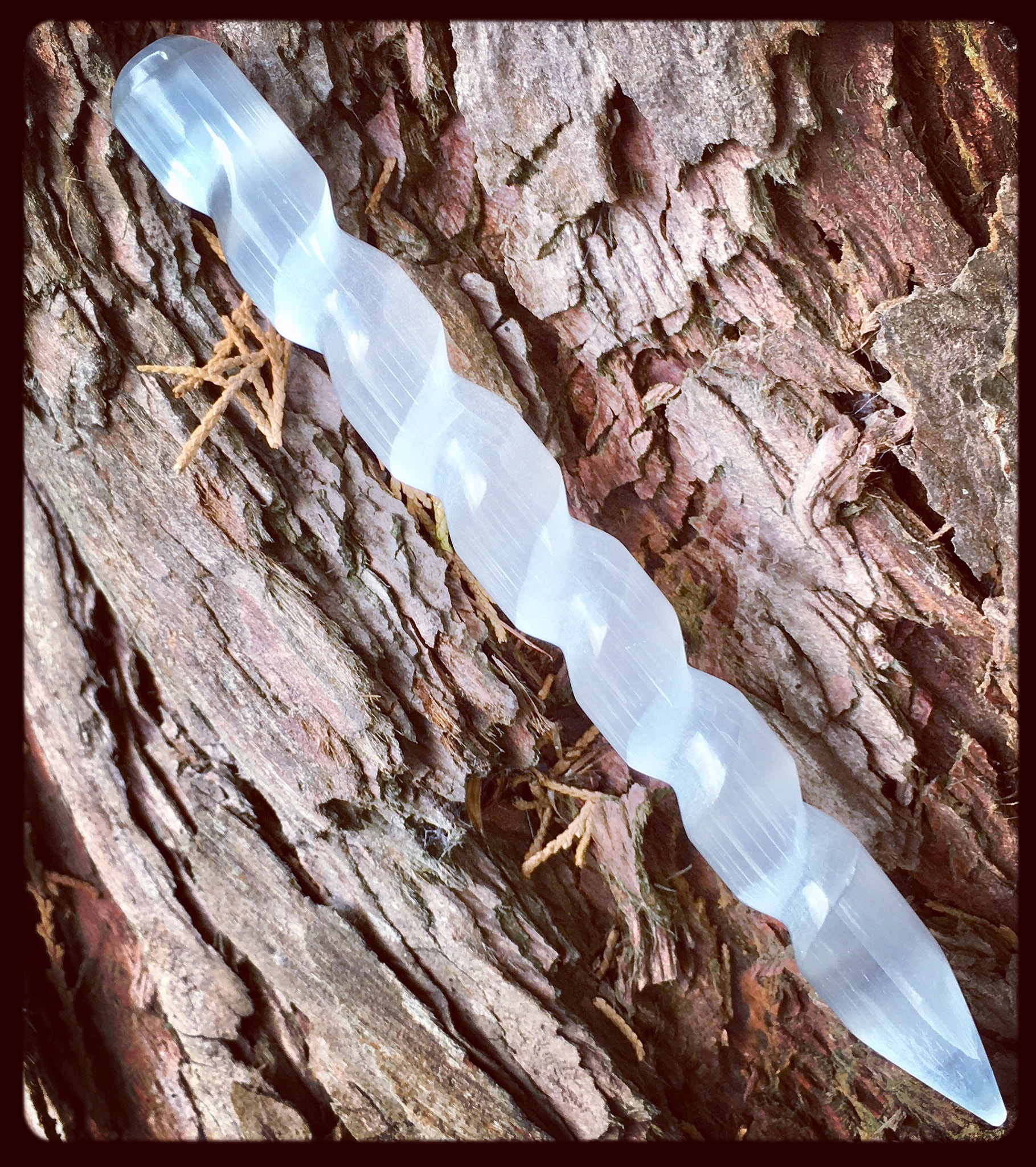Selenite Spiral Wand