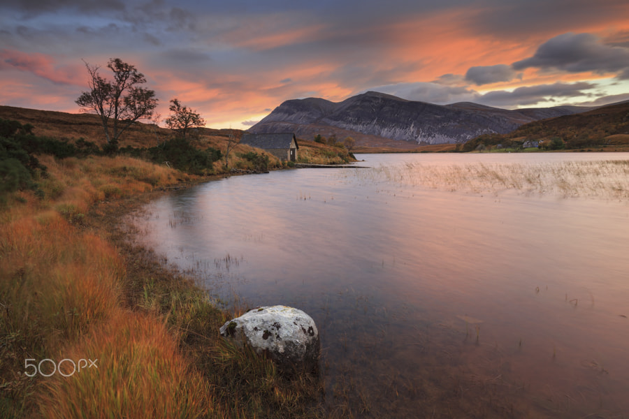 Canon EOS 5D Mark II sample photo. Loch stack at sunrise photography