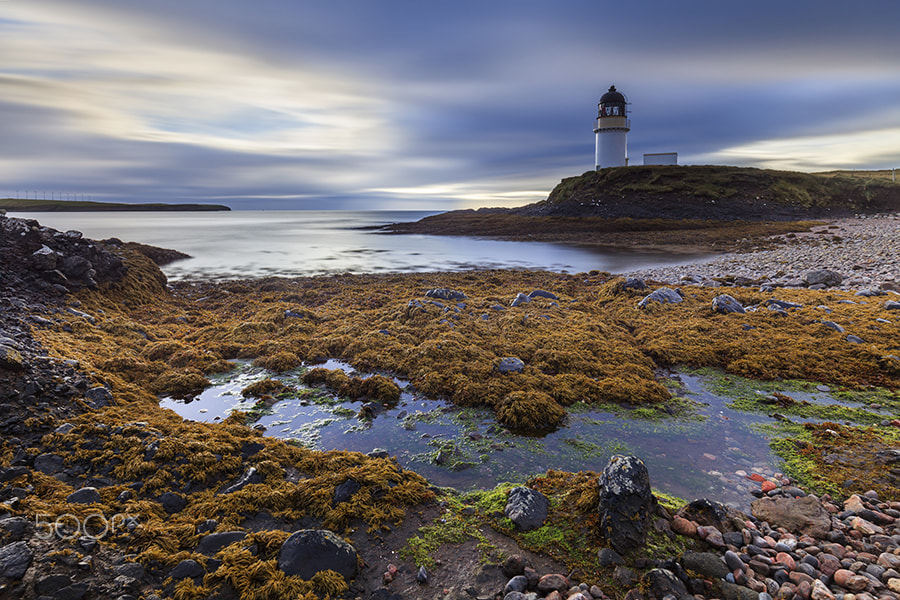 Canon EOS 5D Mark II sample photo. Arnish point lighthouse photography