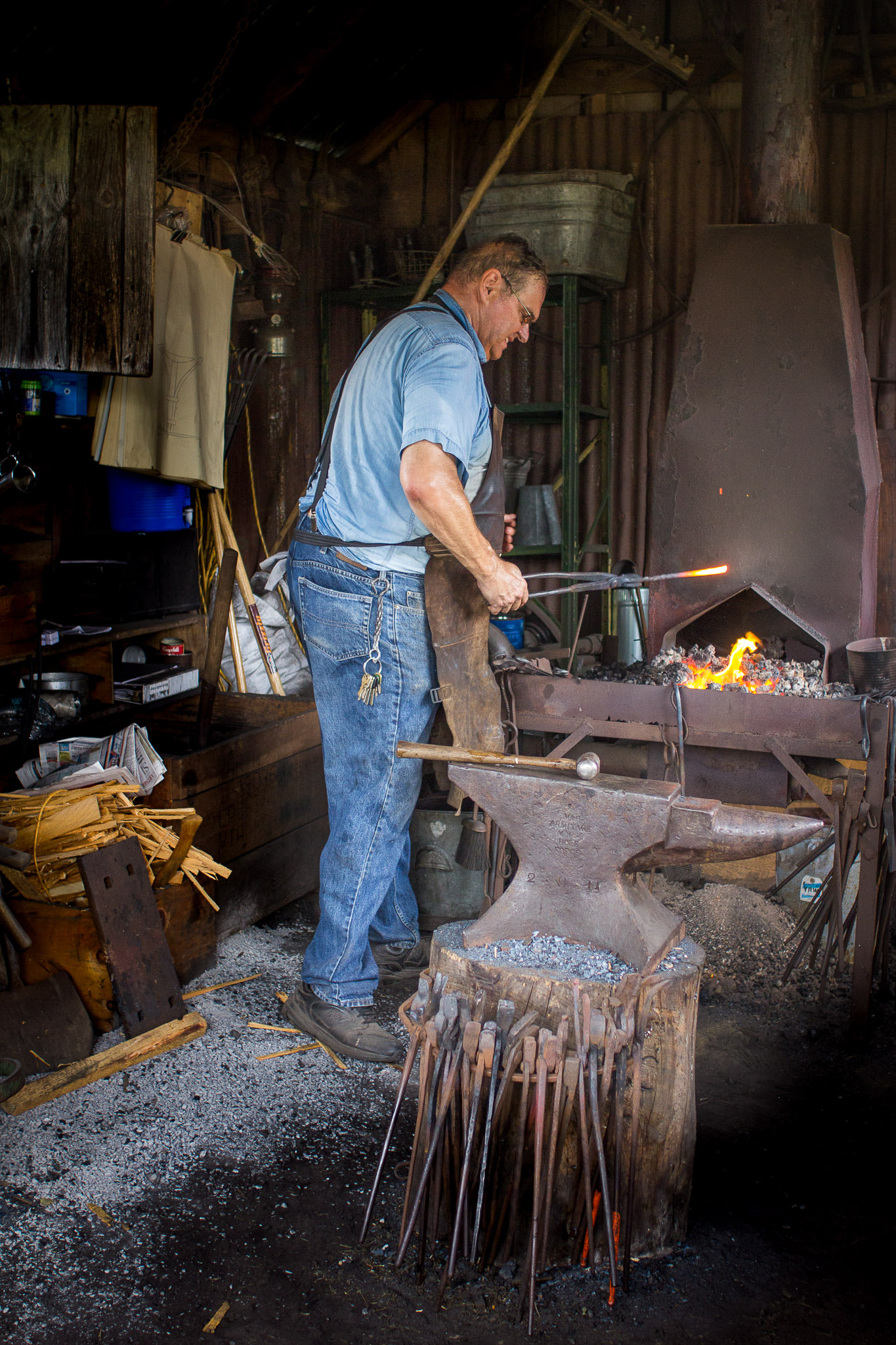 Canon EF 28mm F2.8 sample photo. Blacksmith forge photography