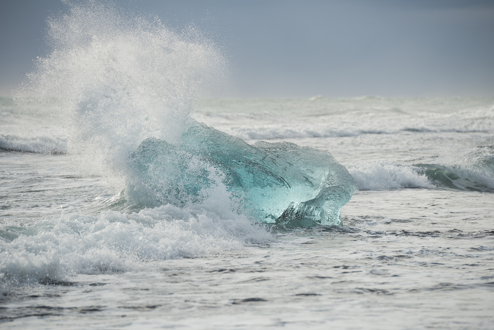 Nikon D800E sample photo. Glacial iceberg in beach surf. photography