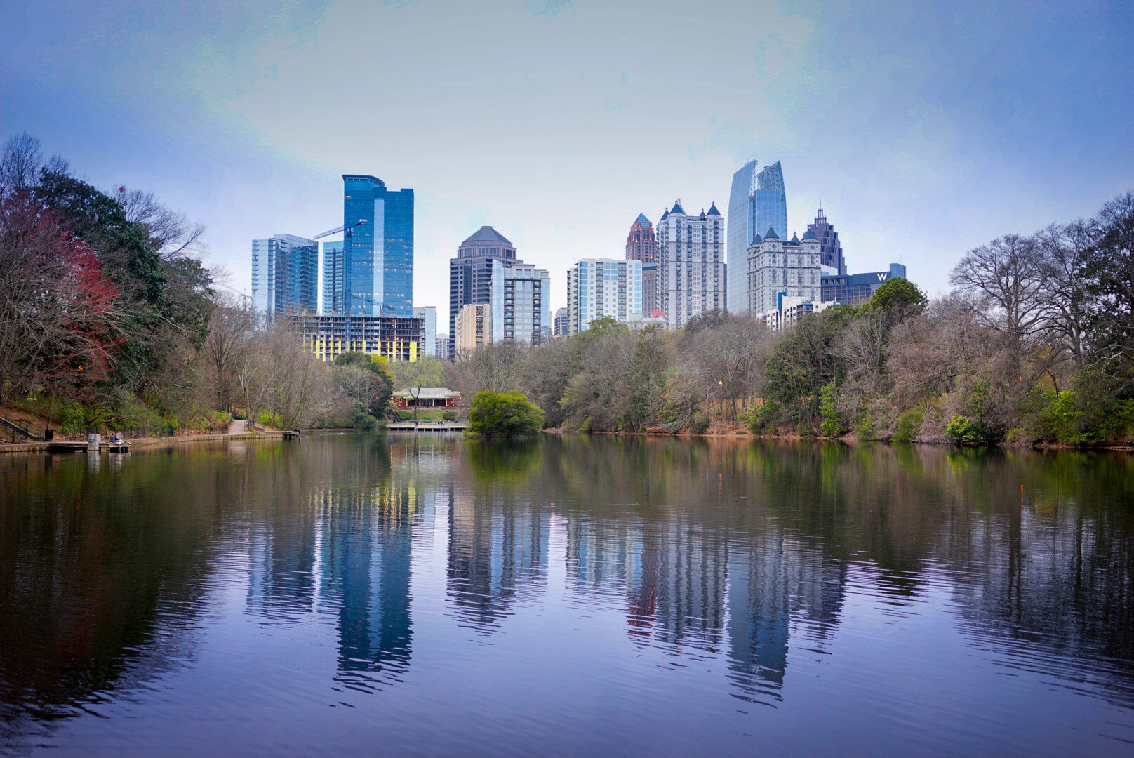 Sony a7 II sample photo. Piedmont park mirror reflections on lake clara meer photography