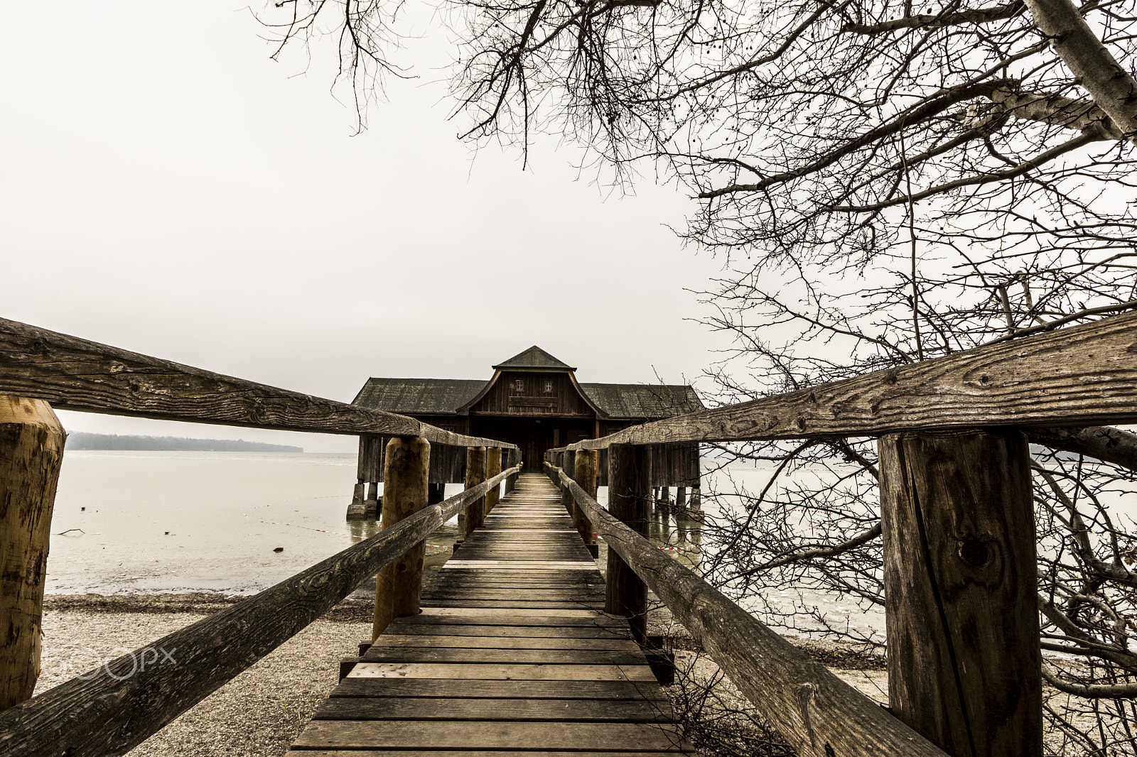 Nikon D7200 sample photo. Boat house on a frozen lake photography