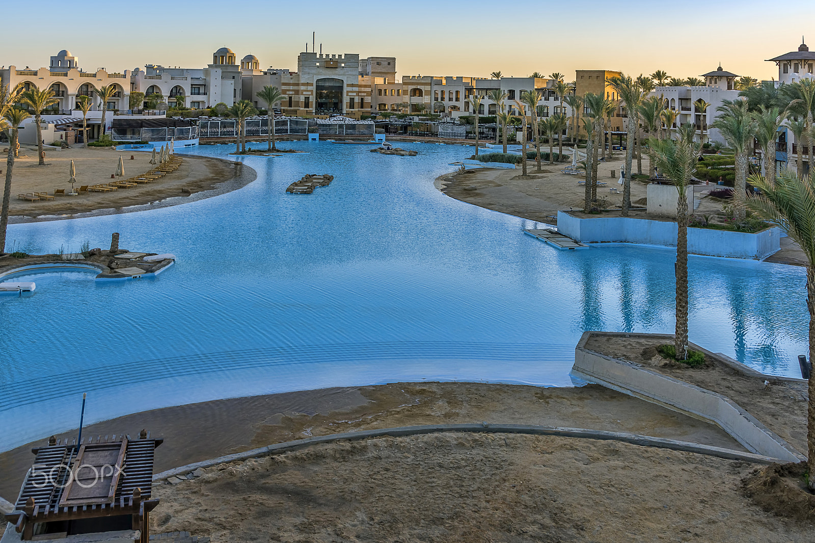Sigma 18-250mm F3.5-6.3 DC OS HSM sample photo. The hotel  lagoona at sunset at red sea hdr photography