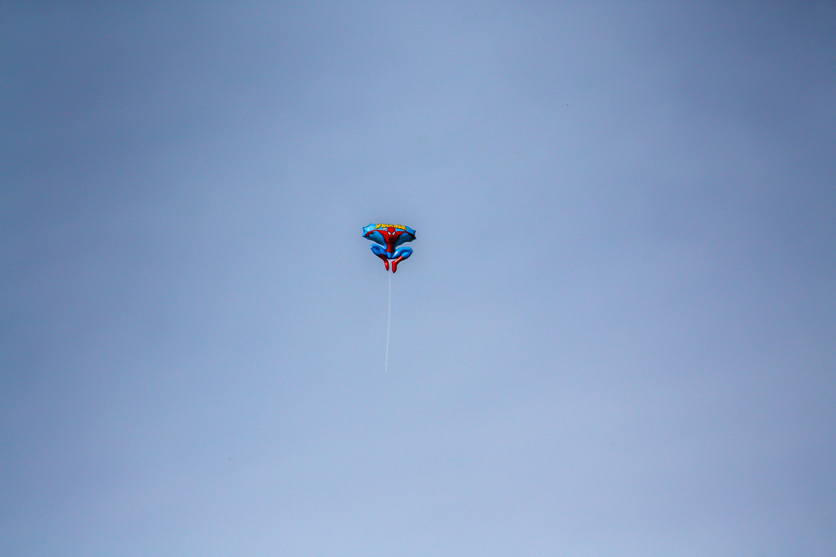 Canon EF-S 55-250mm F4-5.6 IS sample photo. Spiderman flight photography
