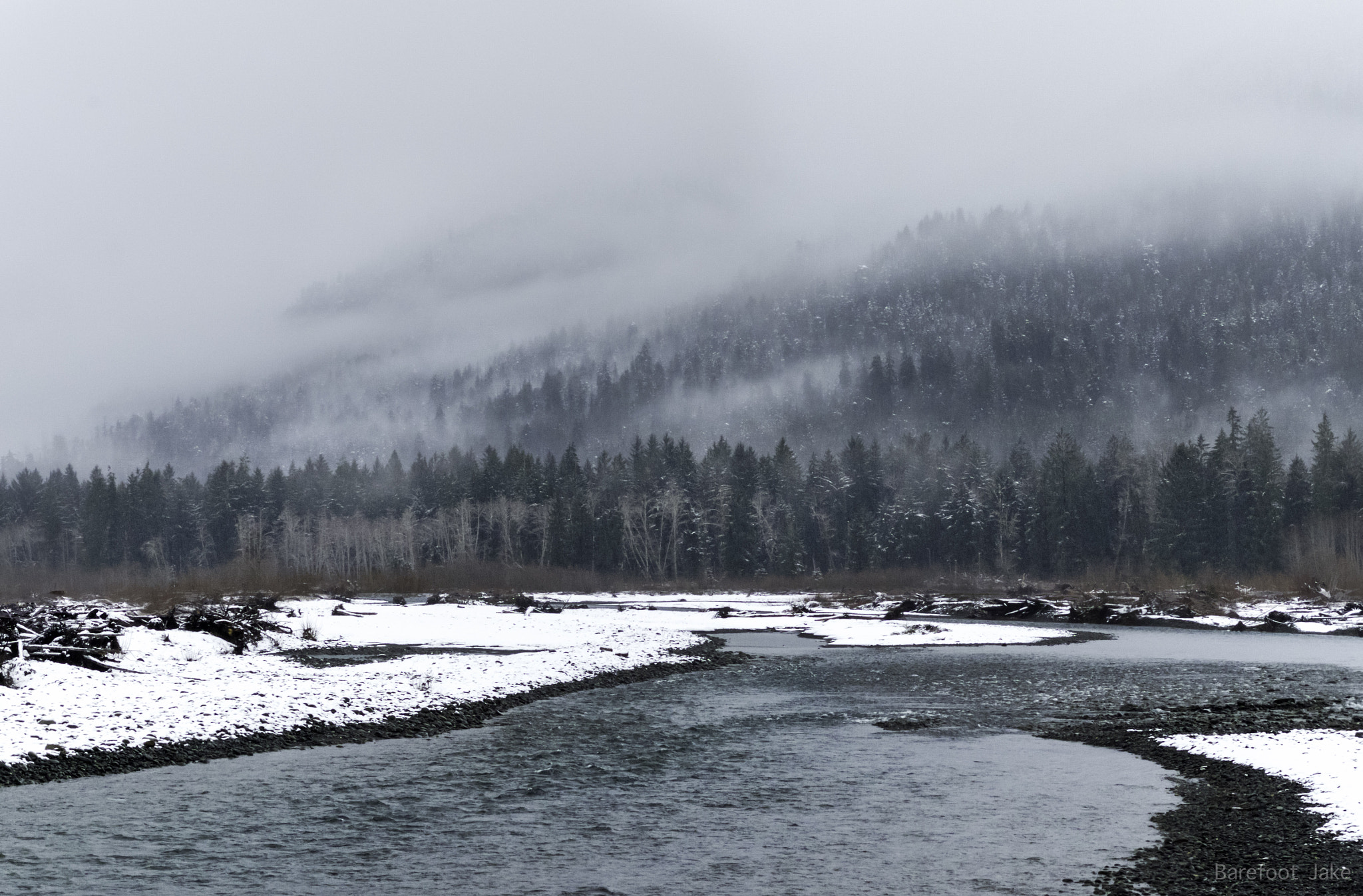 Fujifilm XF 55-200mm F3.5-4.8 R LM OIS sample photo. Olympic peninsula river in winter photography