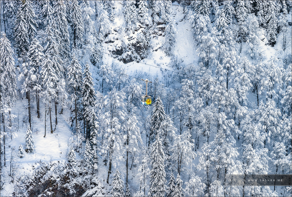 Sony a99 II + Tamron SP 24-70mm F2.8 Di VC USD sample photo. Chair lift to the high point on ski resort, sunny day photography