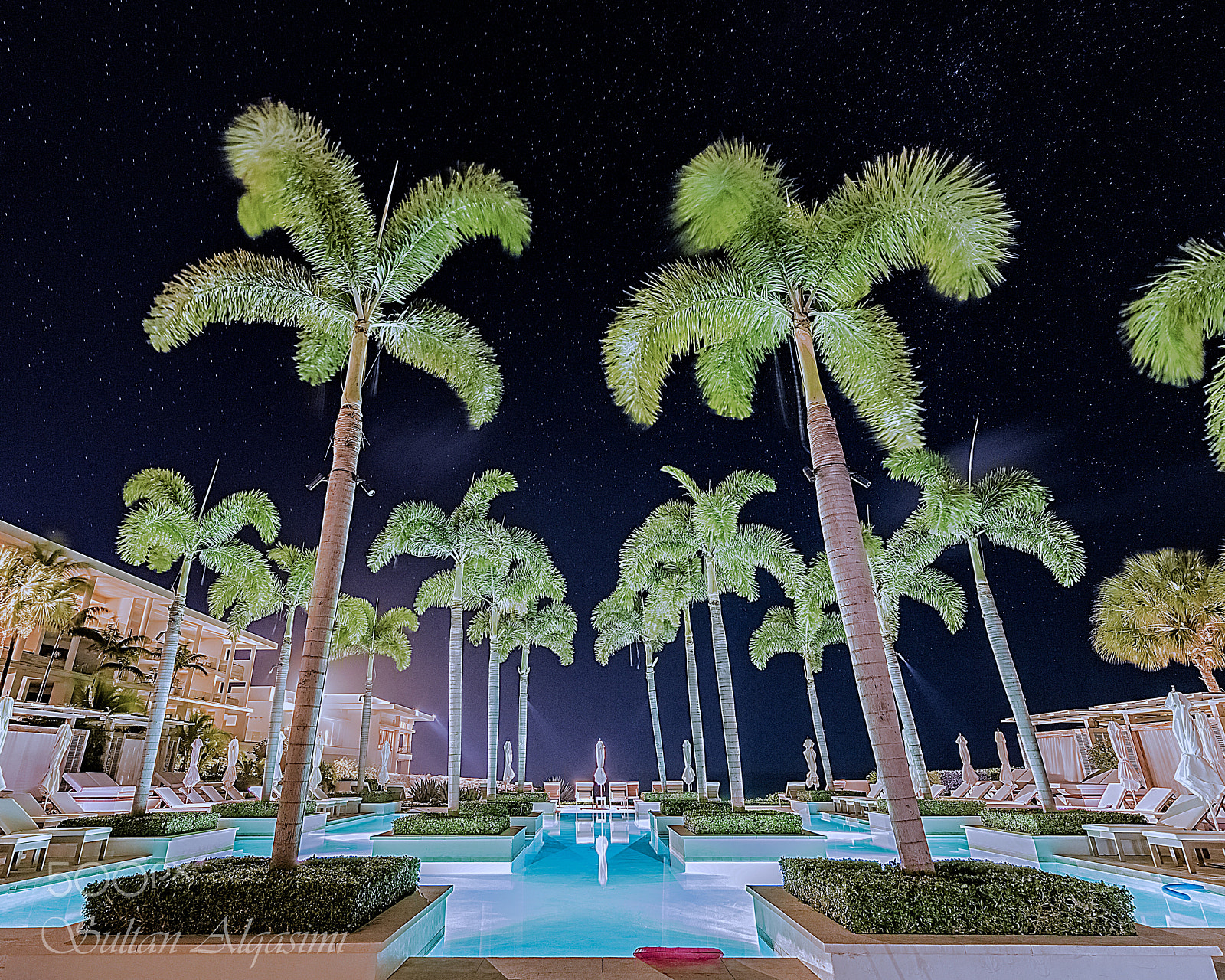 Canon EOS 5DS R sample photo. Pool at night photography