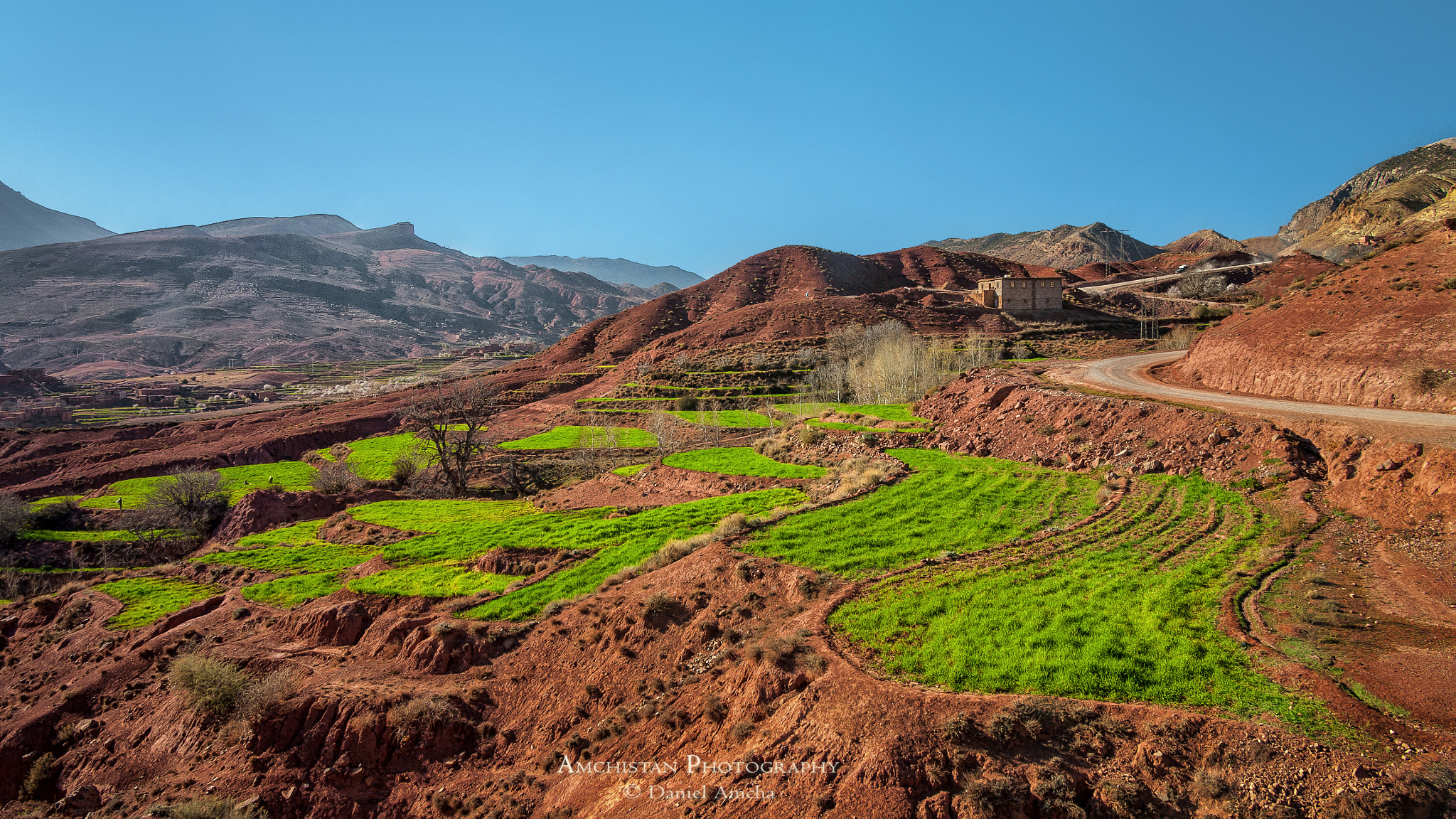 Pentax K20D sample photo. Green fields in high atlas photography