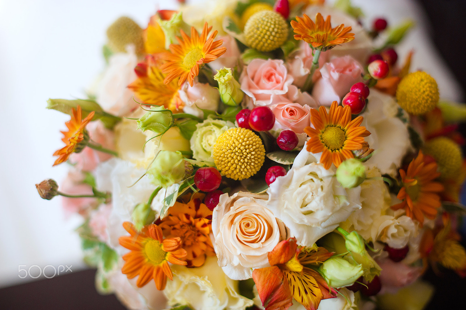 Nikon D700 + Nikon AF-S Nikkor 50mm F1.4G sample photo. Wedding bouquet of bride - colorful flowers. close up of wedding bouquet photography