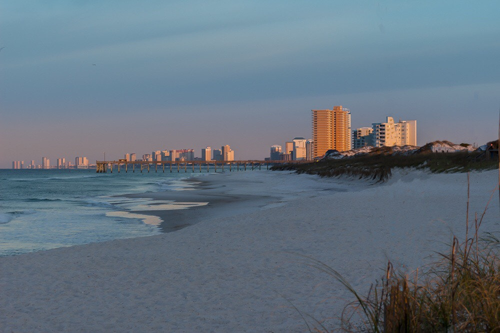 Canon EF 75-300mm f/4-5.6 USM sample photo. Early morning panama city beach skyline photography