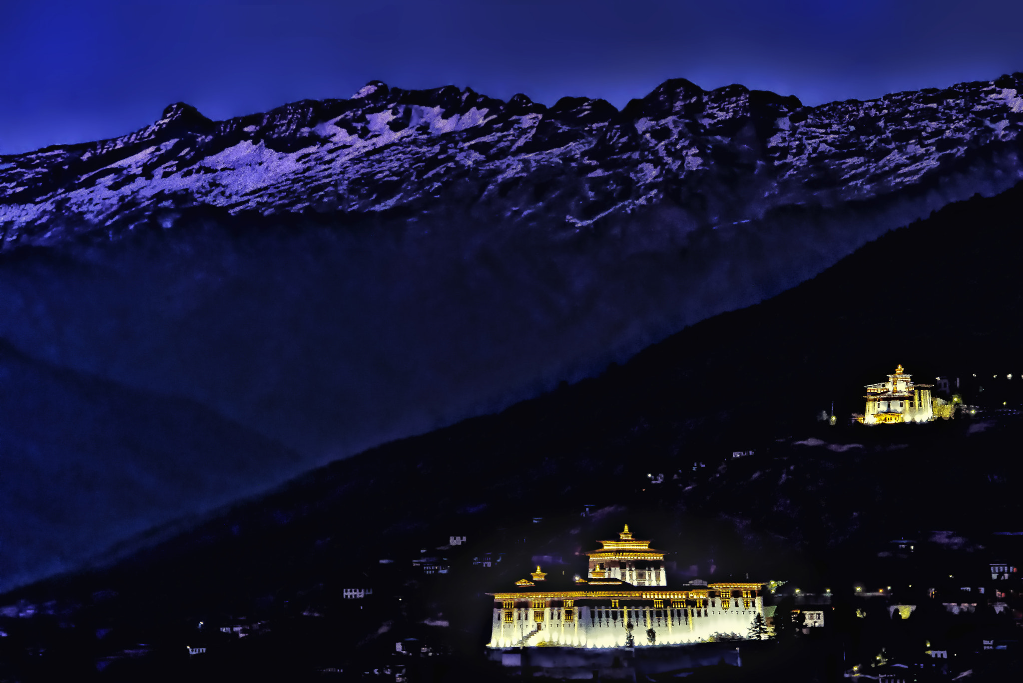 Nikon D4 sample photo. Paro, bhutan soon after sunset photography