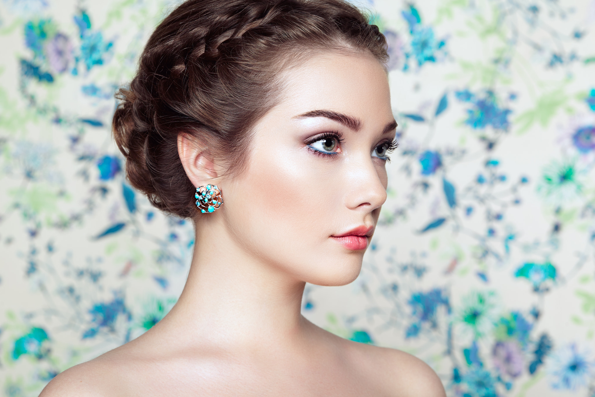 Canon EF 100mm F2.8L Macro IS USM sample photo. Portrait of young beautiful woman on a background of flowers photography