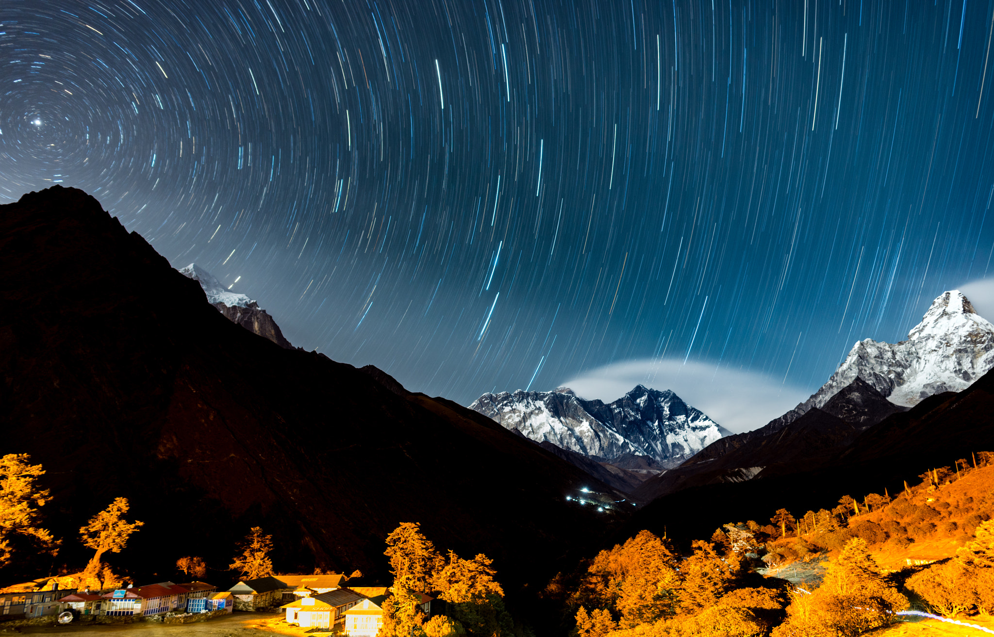 Nikon D800 sample photo. Starfall over everest photography